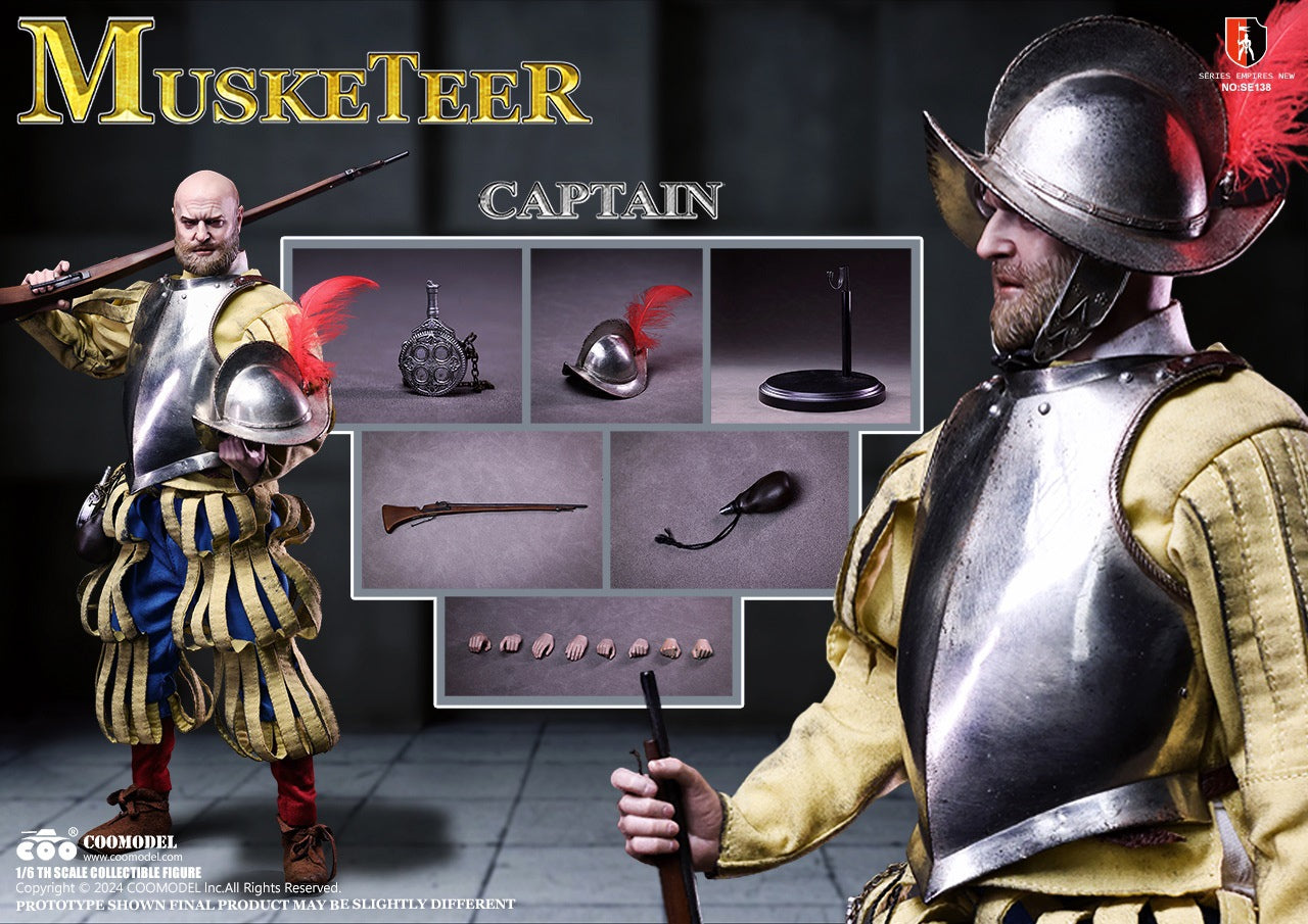 Spanish Conquistadors Nickel Silver Edition Musketeer Sergeant (SE138) by Coomodel