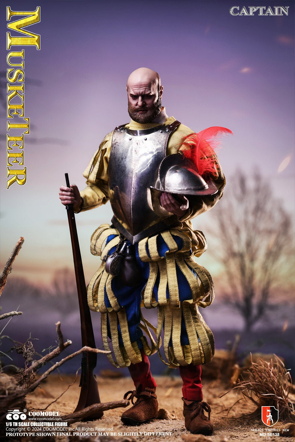 Spanish Conquistadors Nickel Silver Edition Musketeer Sergeant (SE138) by Coomodel