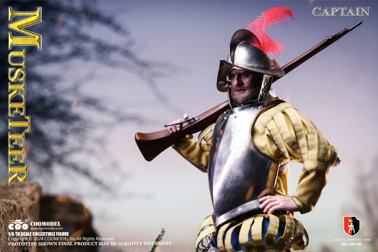 Spanish Conquistadors Nickel Silver Edition Musketeer Sergeant (SE138) by Coomodel