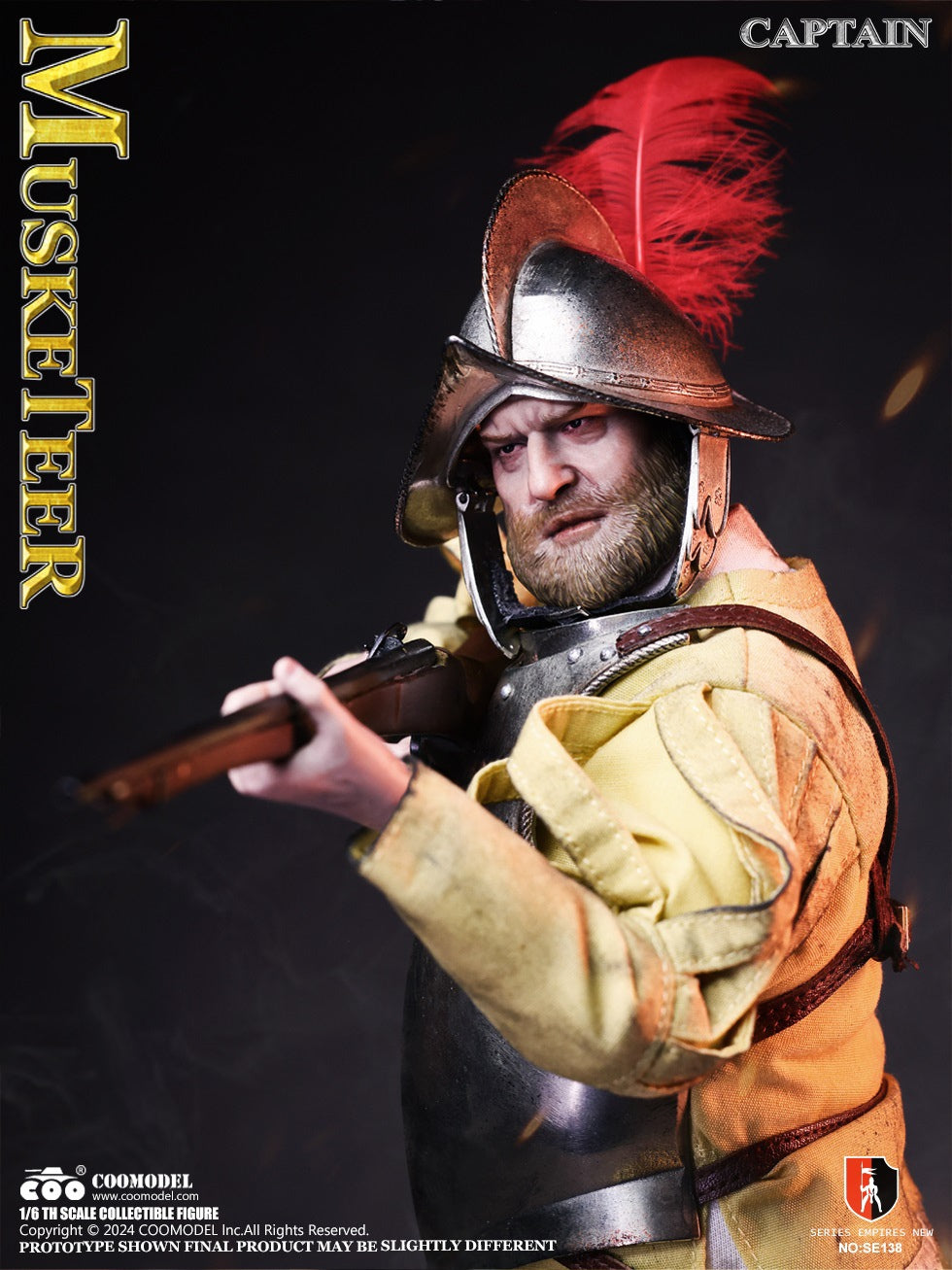 Spanish Conquistadors Nickel Silver Edition Musketeer Sergeant (SE138) by Coomodel