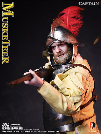 Spanish Conquistadors Nickel Silver Edition Musketeer Sergeant (SE138) by Coomodel
