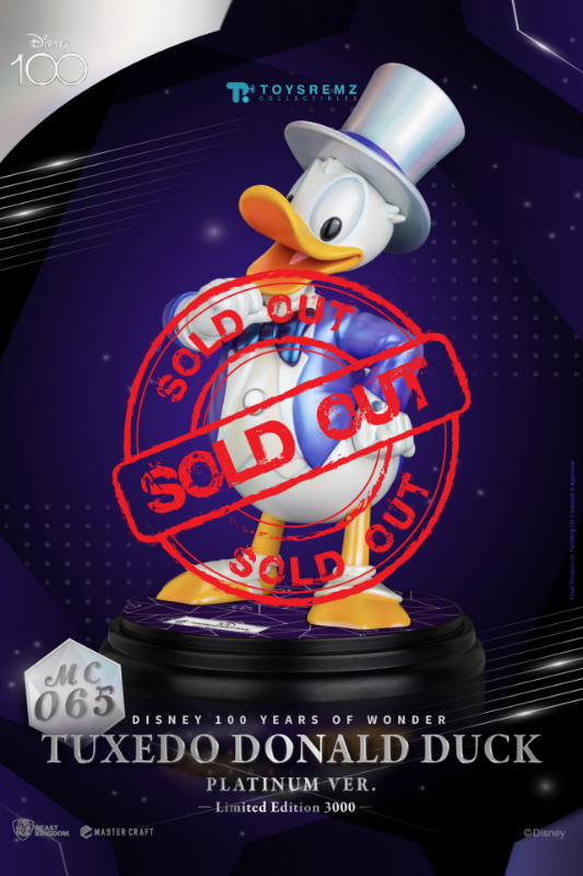 Beast Kingdom Disney 100 Years of Wonder: 1/4 scale Tuxedo Donald Duck (Platinum Ver.) Master Craft Figure Statue (MC-065)